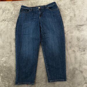 Chico's Jeans Boyfriend Crop Women's size 12 Dark Wash High Rise